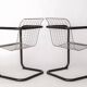 Pair of vintage metal armchairs – Chrome wire mesh – Italy, 1980s