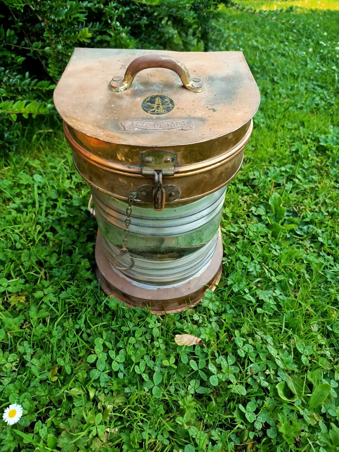 Old copper houseboat lamp