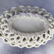 Vintage woven ceramic fruit bowl