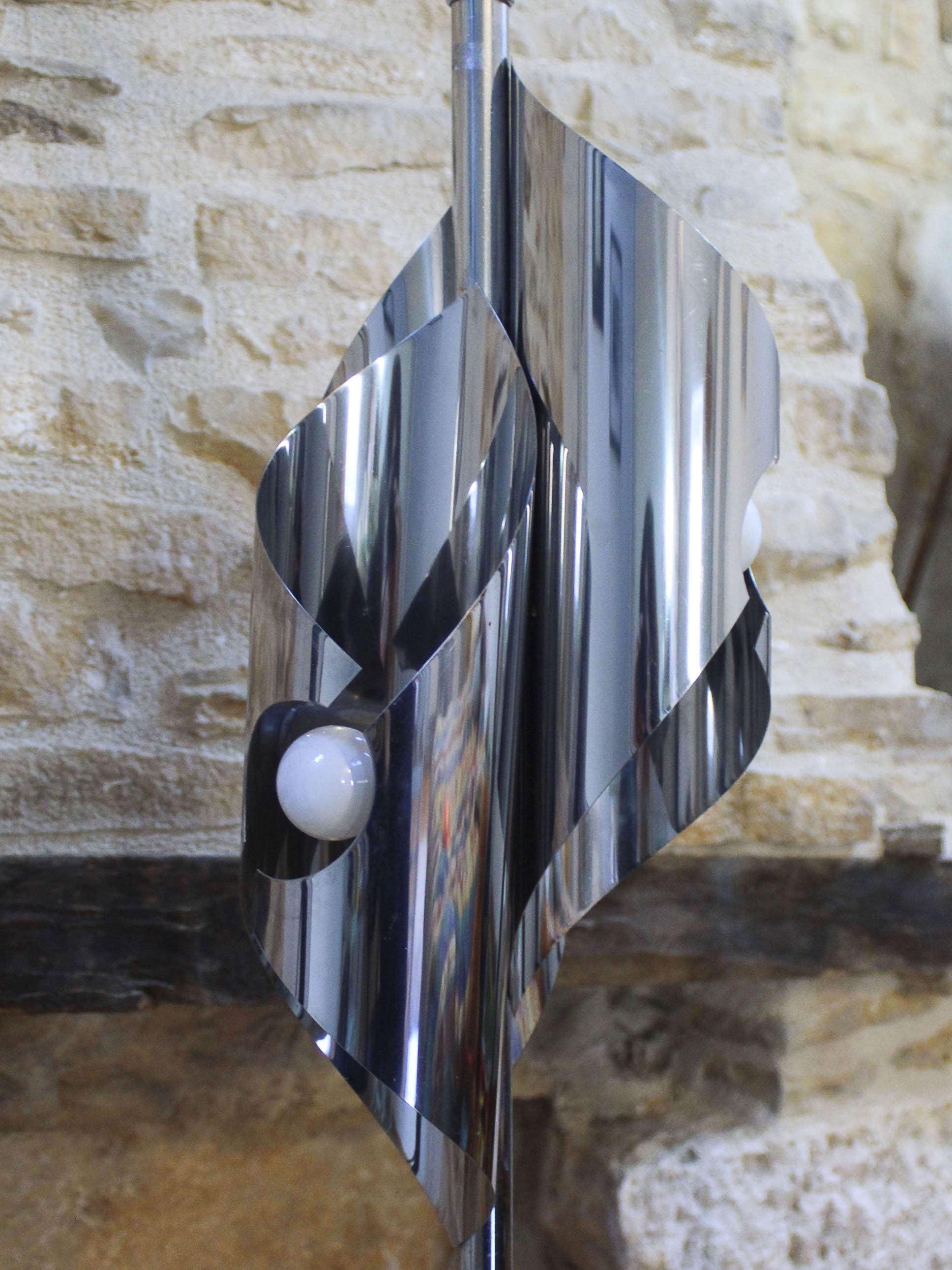Suspension in chromed metal 3 lights 70s
