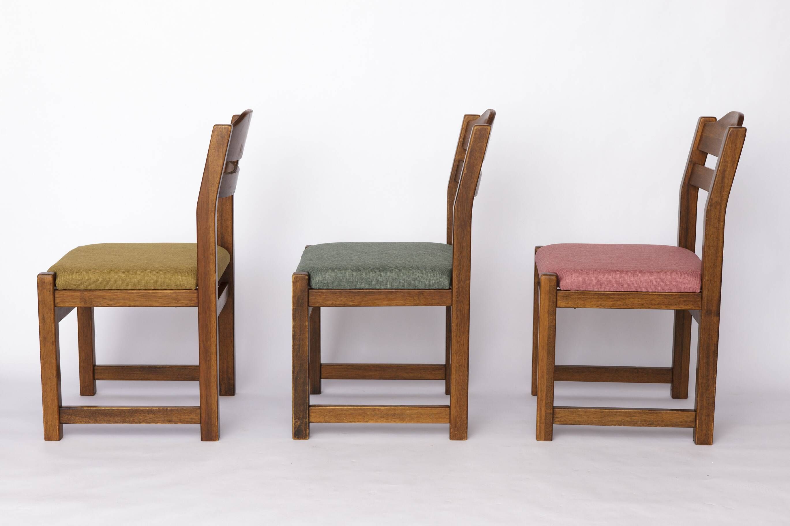 Set of 5 Vintage Dining Chairs, 1960s–1970s | Colorful Upholstered Vintage