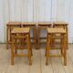 Six English School Lab Bar Stools