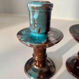 Flamed ceramic candle holders