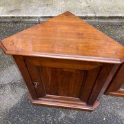19th-century Louis Philippe corner display cabinet in solid wood.