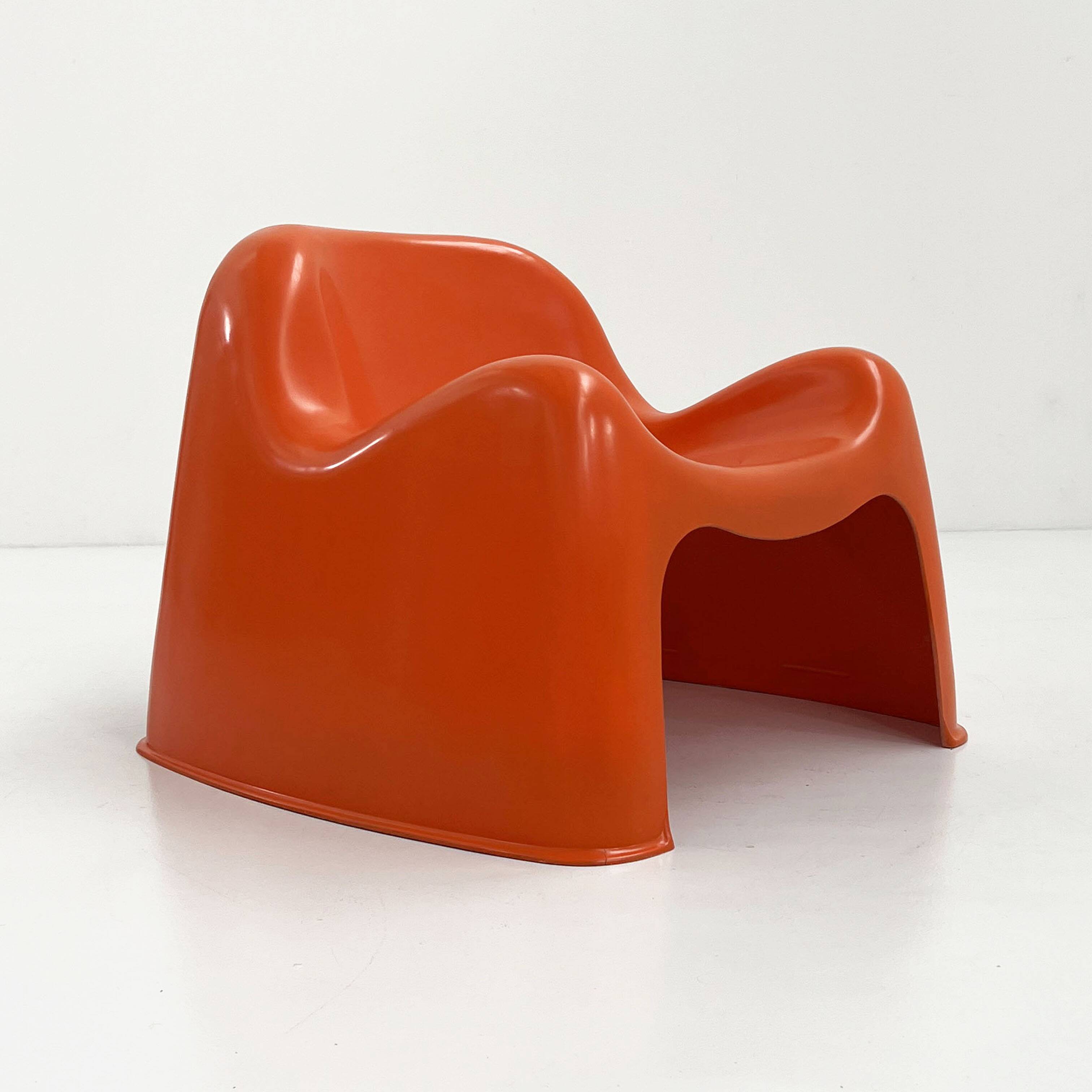 Fauteuil Toga orange par Sergio Mazza pour Artemide, 1960