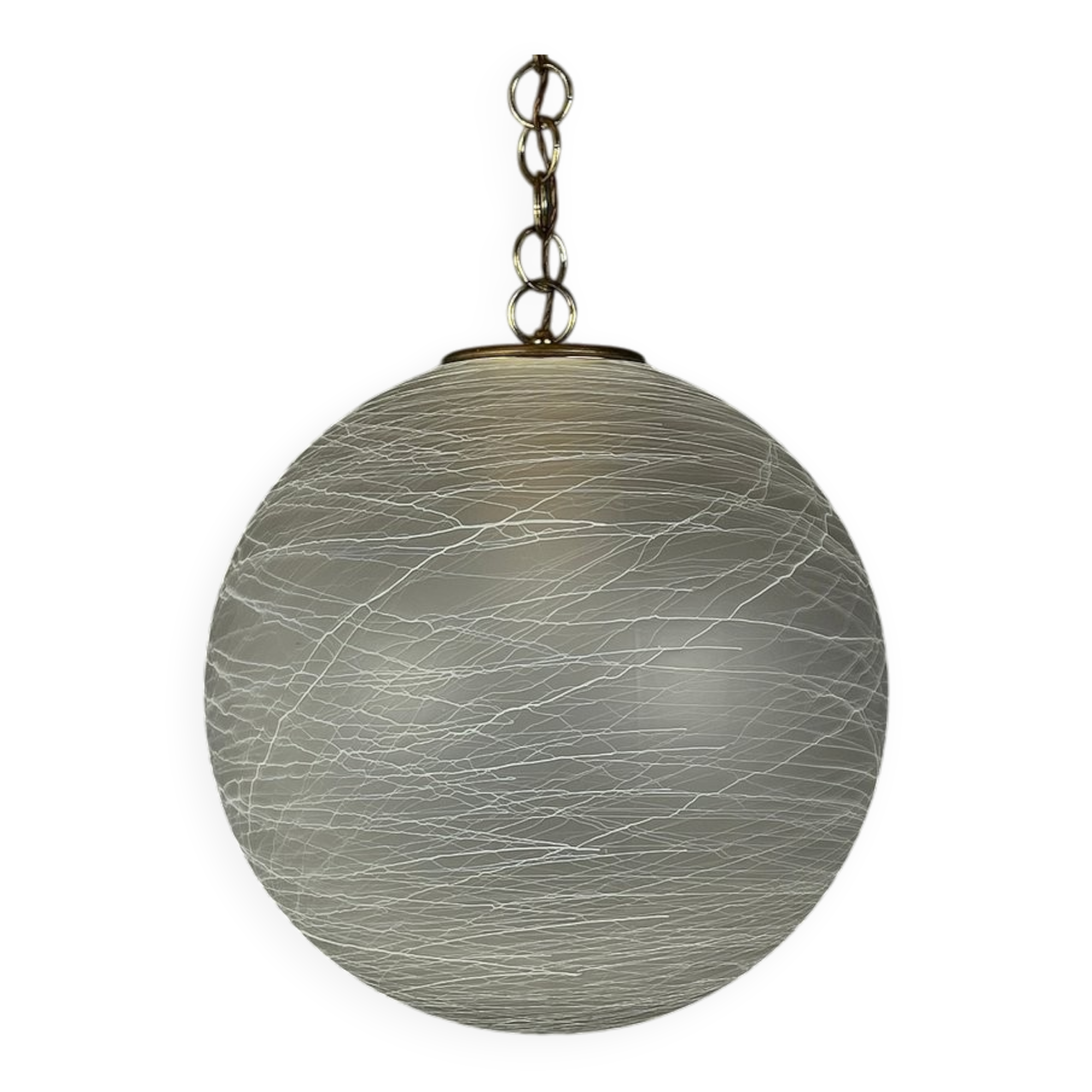 Large vintage Murano glass lamp, swirling Italian design, 1970s.