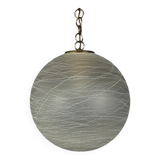 Large vintage Murano glass lamp, swirling Italian design, 1970s.