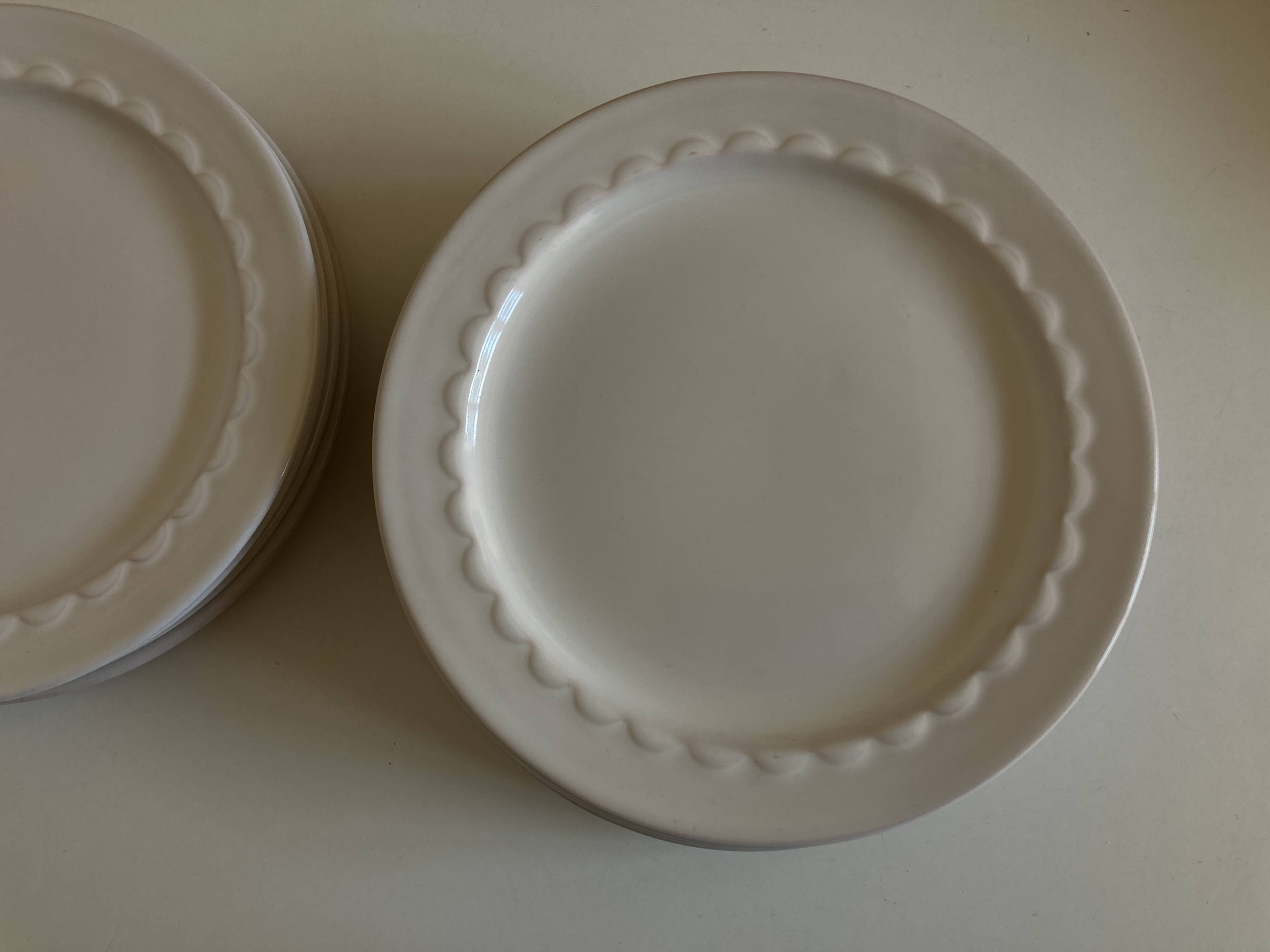 Set of 10 Festons dessert plates by Pierre Motton Gien 1970