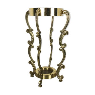 Hollywood Regency solid brass umbrella stand, Italy, 1970s