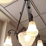 Degué 4-light Art Deco chandelier Width 62 cm Height 93 cm