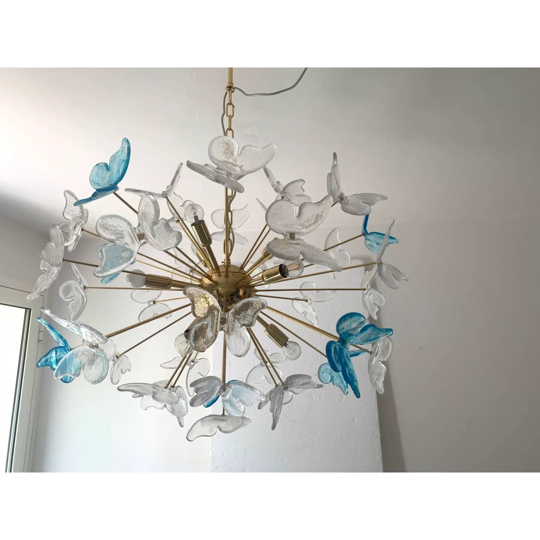 Italian Sputnik Butterfly Chandelier in Murano Glass, Venini Style