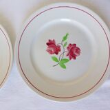 2 Luneville dessert plates, Rose Mai model