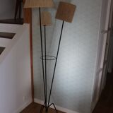 Black metal tripod floor lamp 1950