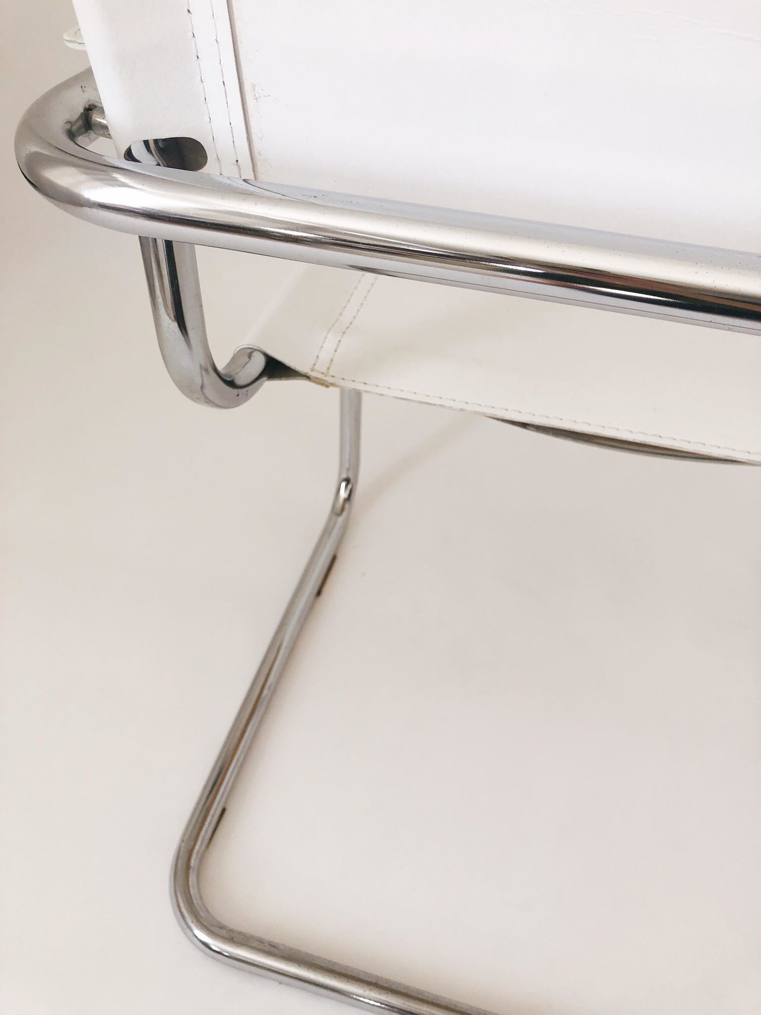 Metal and leather tubular chair