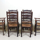 Six chaises de pays du début du 20e siècle