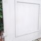 Workshop door 258.4x98.5cm in iron and colored cathedral glass
