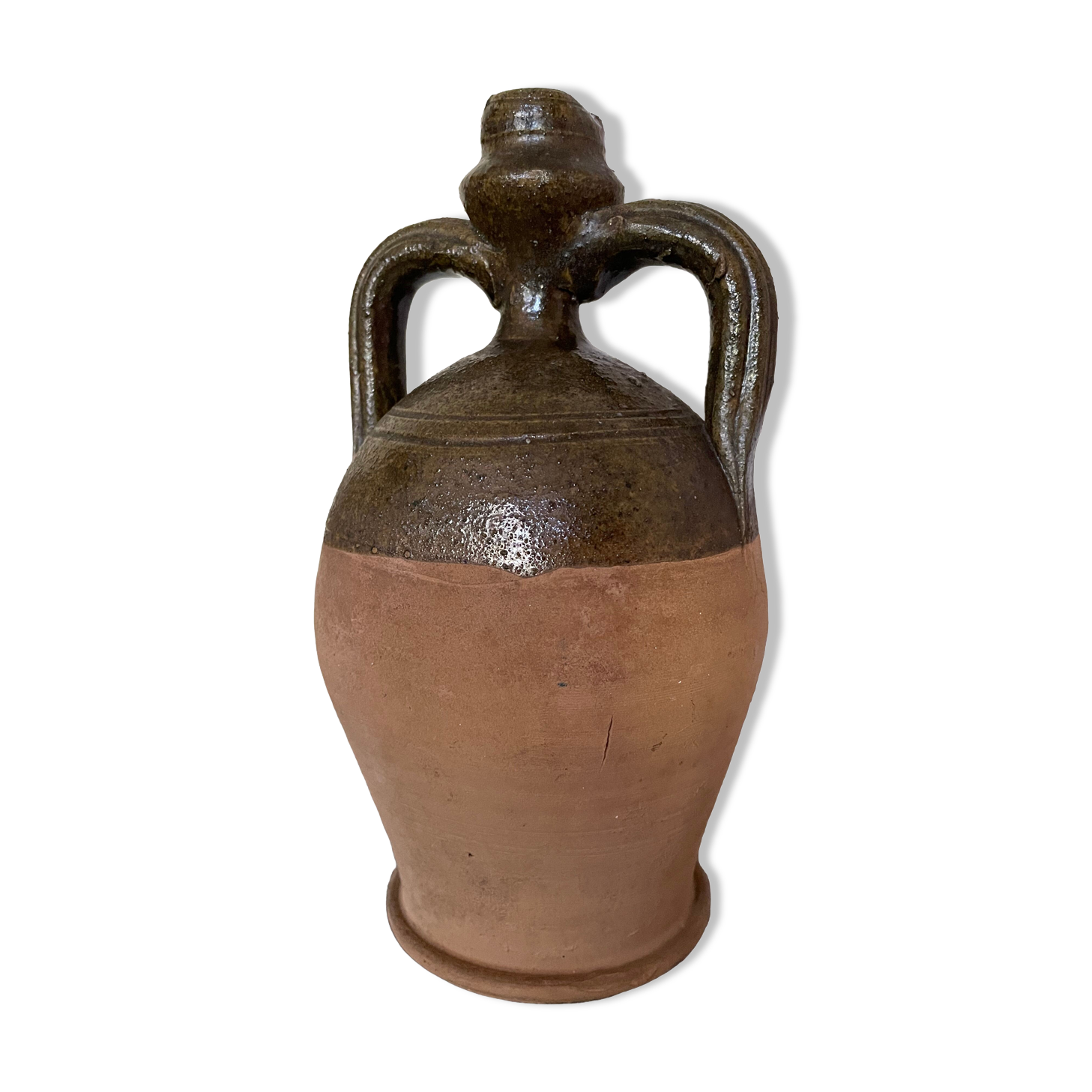 Persimmon glazed terracotta oil jar