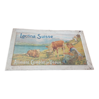 Advertising plate in litho lactina sheet Switzerland (early XX em)