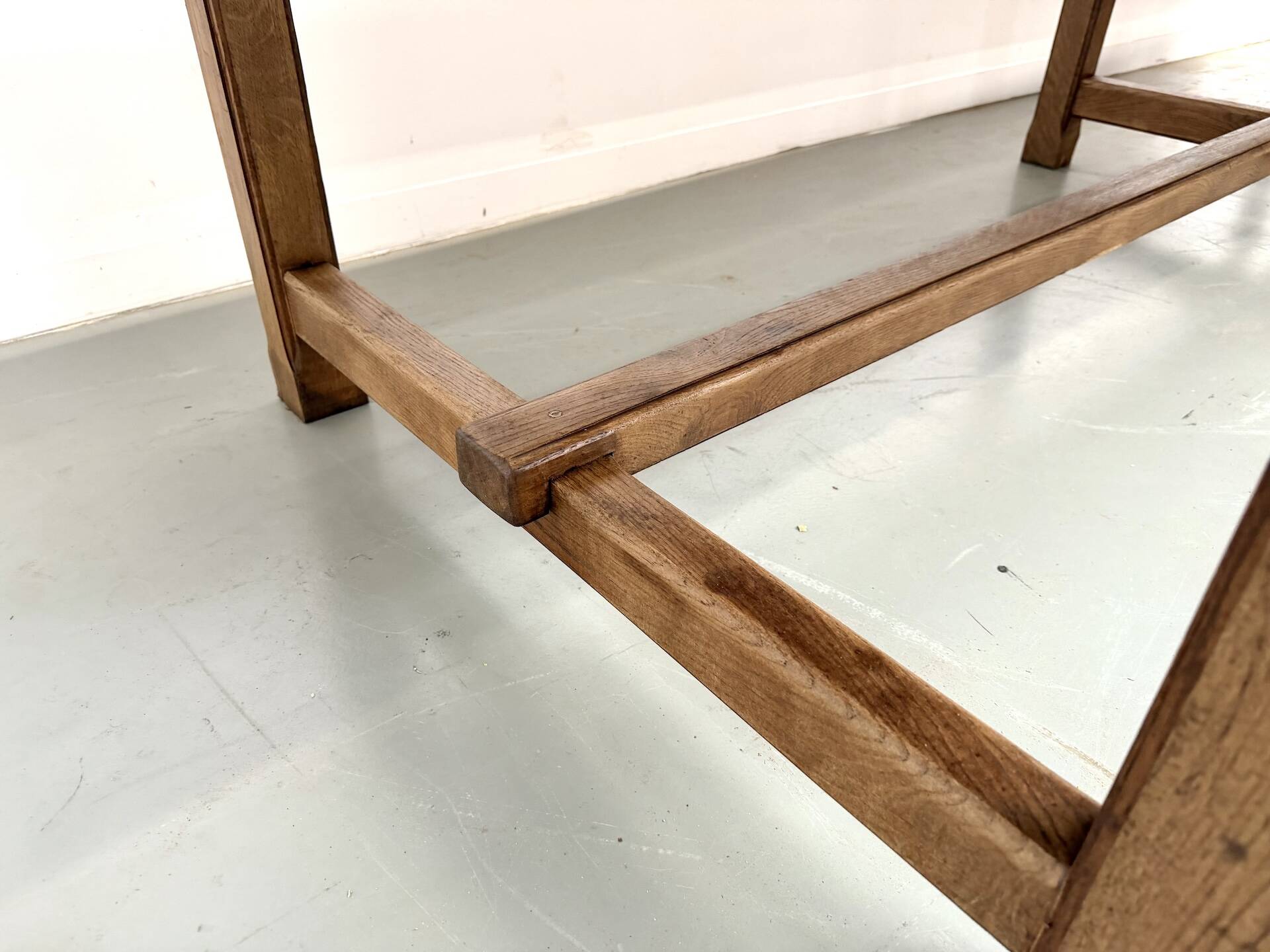 XXL farmhouse table in solid oak 350 cm - Reconstruction Style - 1950s