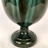 Clément Massier Golfe Juan vase with braided handles in glazed earthenware