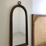 A rattan and bamboo mirror