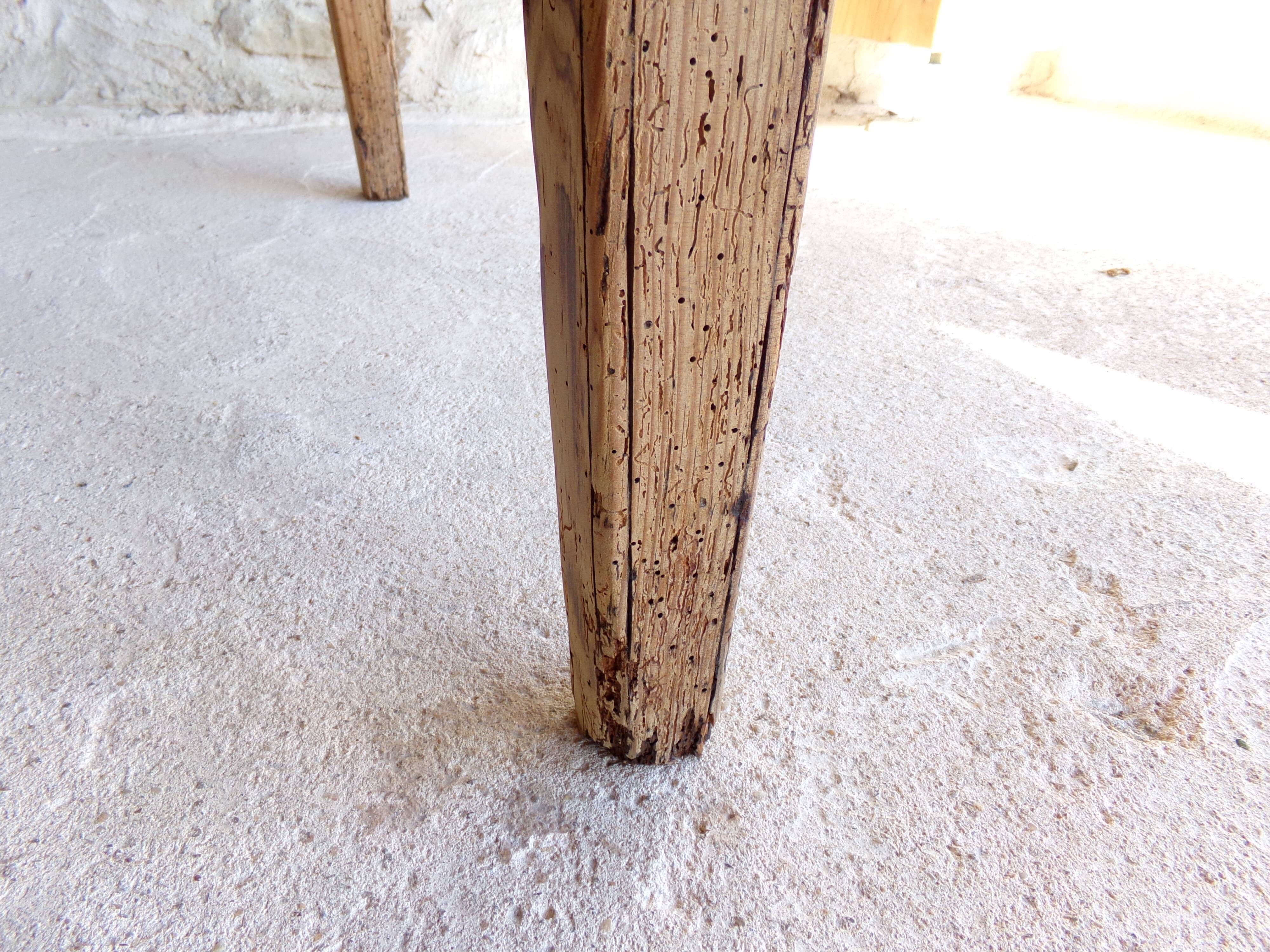 Farmhouse table in raw wood
