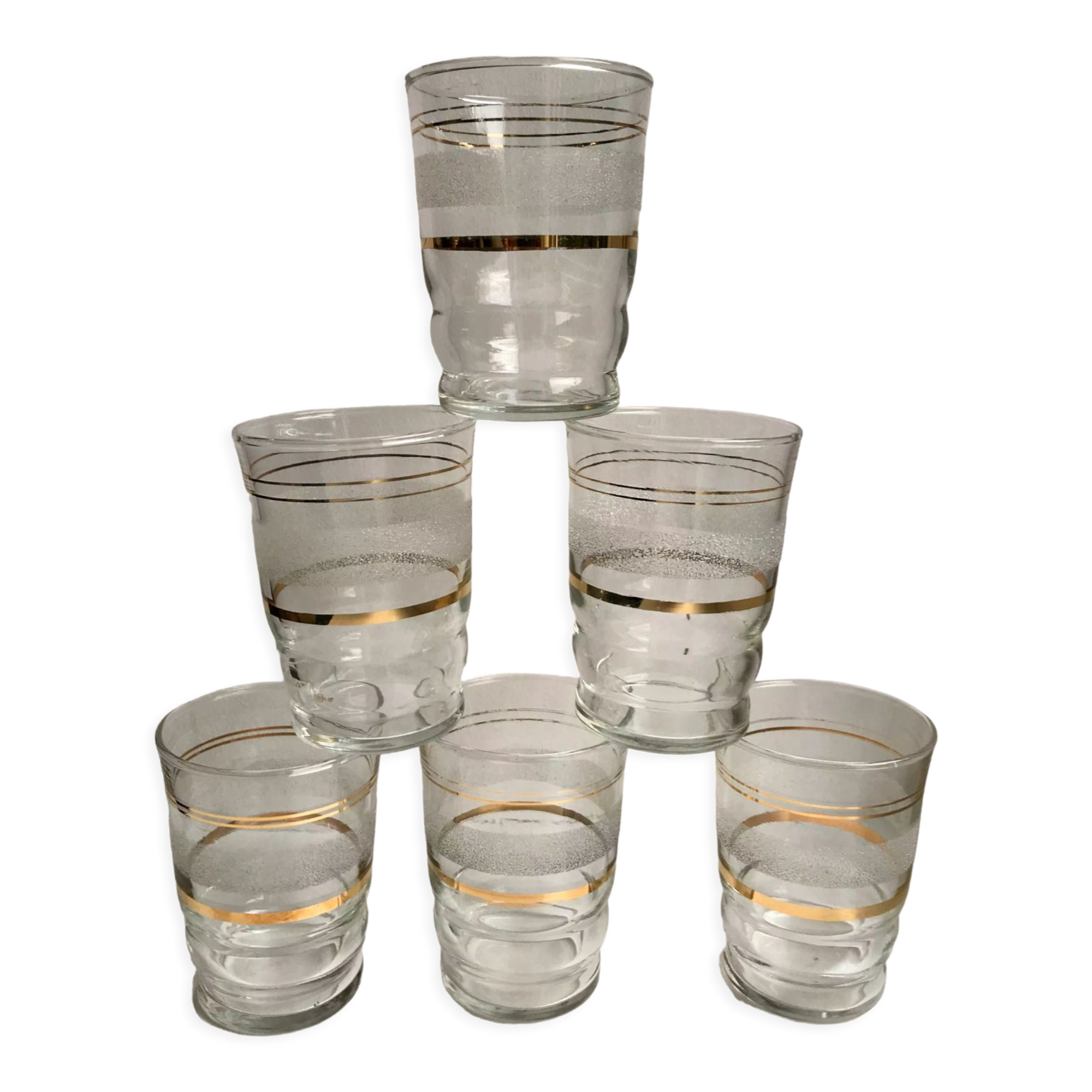 Set of 6 granite water glasses 50-60s