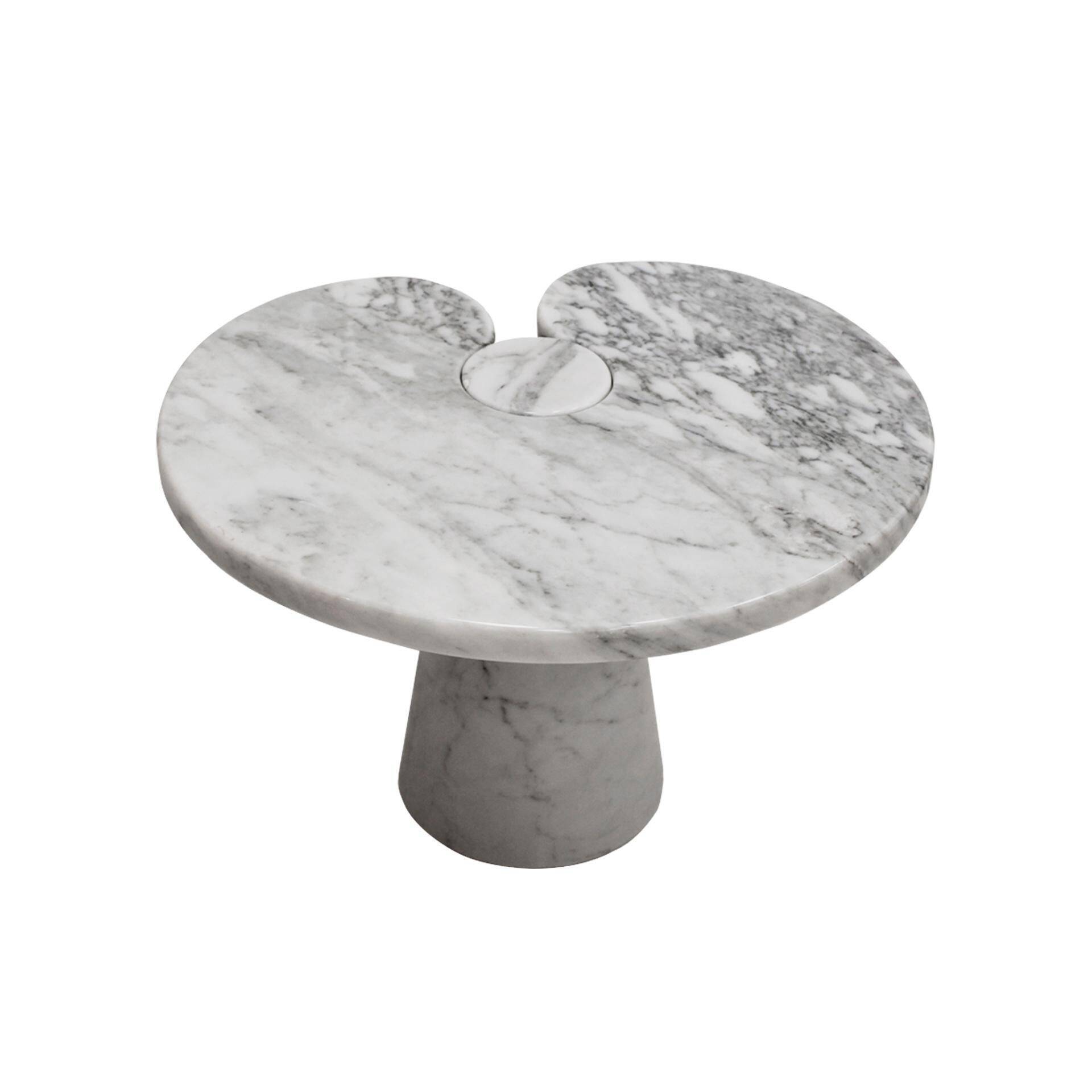 Original Angelo Mangiarotti Italian "Eros" Carrara Marble Side Tables