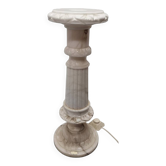 Vintage Alabaster Pillar With Lamp, 1970/80s