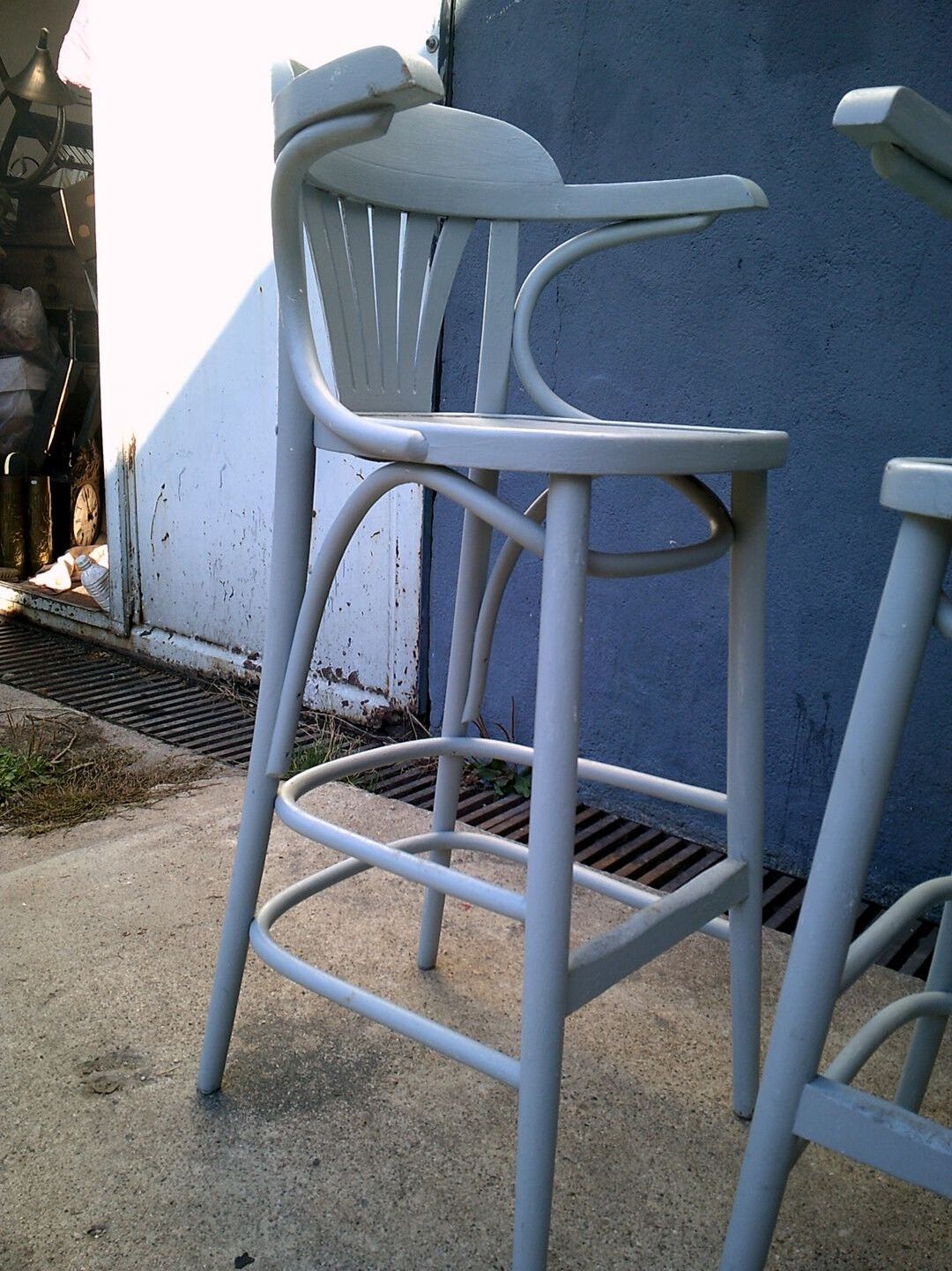 Set of 4 stools bistro in wood