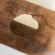 Coupe centre de table XxXL en bois de noyer creusé 1960 monoxyle