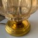Old vintage table lamp made of amber molded glass