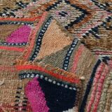 Navy Blue & Green Vintage Runner Rug, 80x323Cm