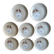 Set of 8 St Amand stoneware plates with Marguerite decor