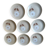 Lot de 8 assiettes en grès st Amand décor Marguerite