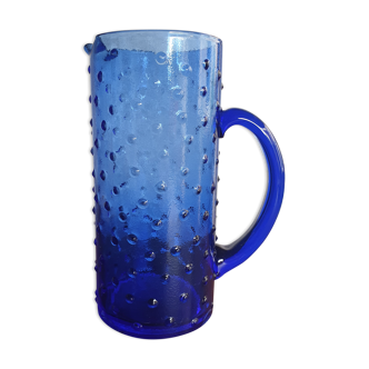 Pichet en verre fumé bleu