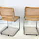 Lot de 4 chaises Cesca modèle b32 en chrome fabriqué en italie par Marcel Breuer