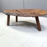 Brutalist tripod tree root coffee table, 1970s