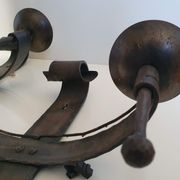 Duo of wrought iron wall lamps by Jean Touret Atelier Marolles