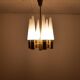 Midcentury brass and opaline ceiling lamp by Hans-Agne Jakobsson, Sweden, 1950s.