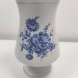 Vase Flora Keramiek Gouda Holland blue pink white 1881 Signed