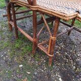 Vintage rattan chaise longue