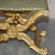 Folding stool with X-frame, carved golden wood, 19th century.