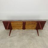 Banc à lattes en bois style scandinave, vintage