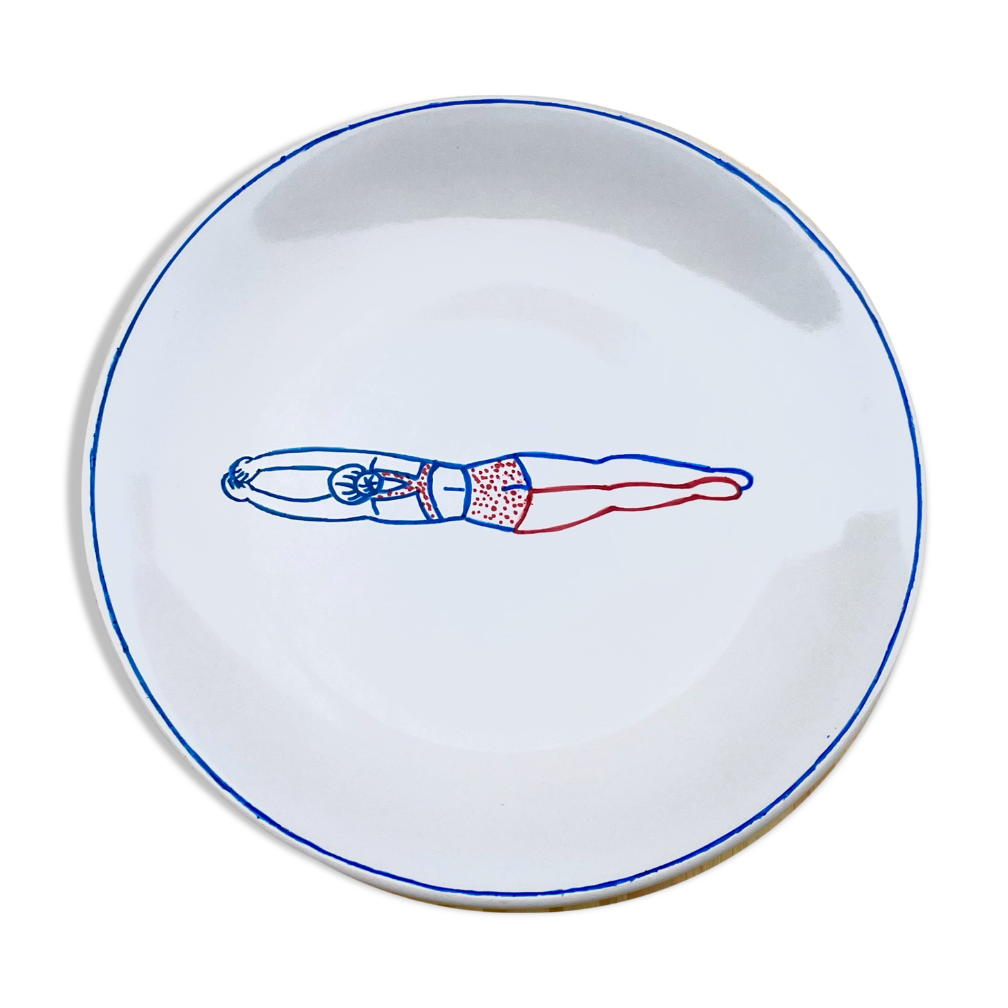 Hand-painted plate - Naiade