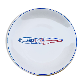 Hand-painted plate - Naiade