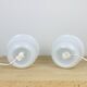 Pair of white opaline mushroom lamps