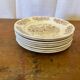 Set of 8 Antique Dessert Plates SARREGUEMINES Vintage Ceramic