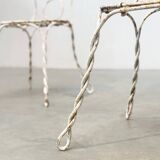 Ensemble de deux chaises de jardin sculpturales françaises