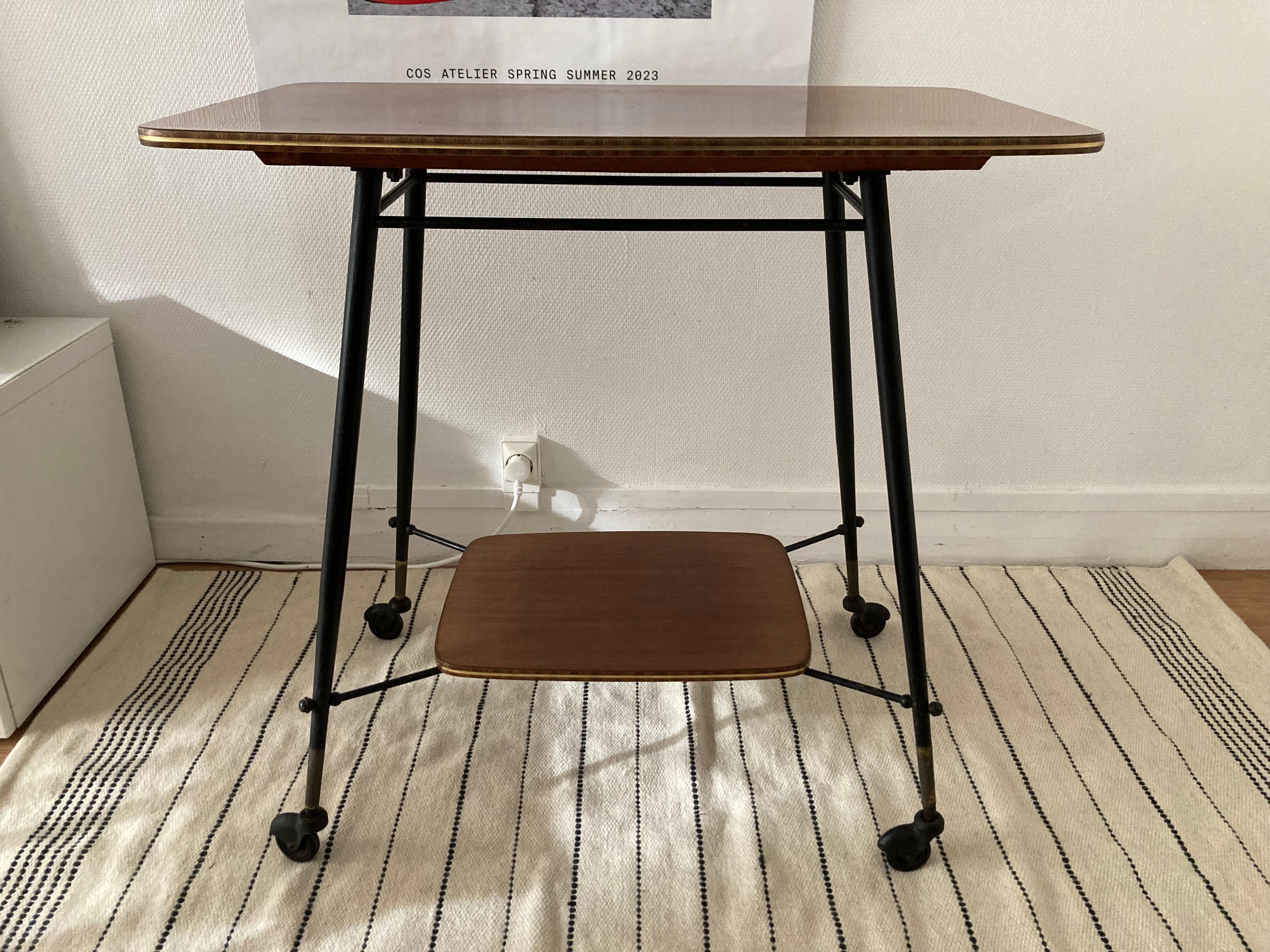 Vintage rolling side table